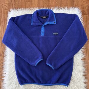 Vintage Patagonia 80s Snap-T Fleece Jacket Men’s Small Blue Pullover USA Outdoor
